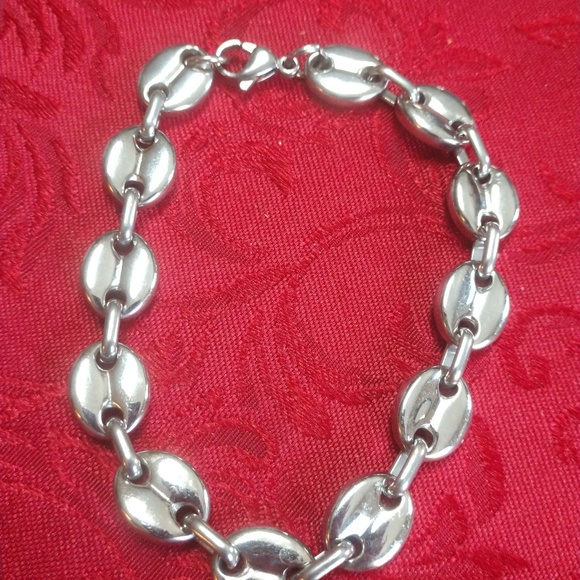 Men's Silver Stainless Steel Bracelet - Picture 1 of 2